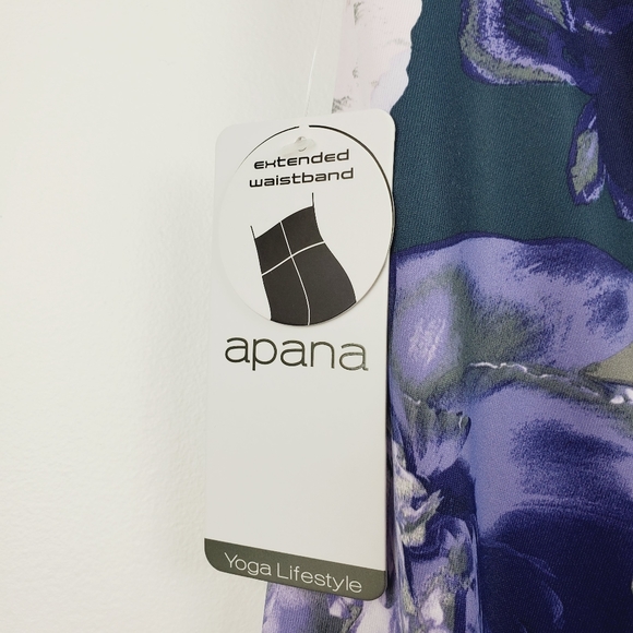 Apana 7/8 Floral Combo Leggings Medium NWT - Picture 9 of 9